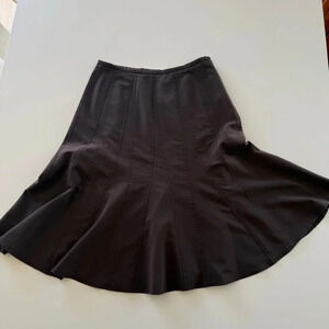 Sharagano- Women’s- A line- Chocolate Brown- Flared-Midi- Skirt- Women’s 8